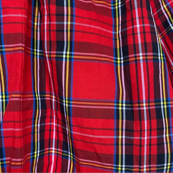 J. Crew Plaid Smocked Blouse Red Size XS - Picture 10 of 15